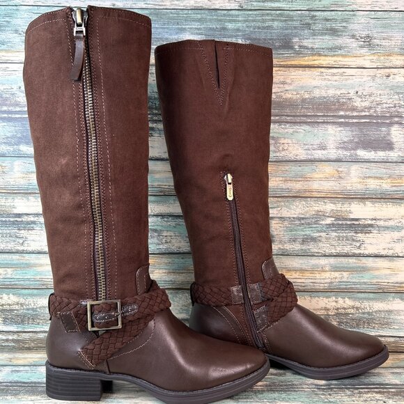 Circus By Sam Edelman Perry Harness Knee High Boots Womens 6M Brown Riding - Picture 1 of 15
